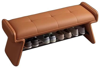 Ottomanes Para Cambiar Zapatos De Entrada, Estantes Para Zapatos Simples Y Sillas, Bancos De Almacenamiento Para Pasillo, Dormitorio, Sala De Estar, Centro Comercial, Oficina ,80*35*42CM,Orange