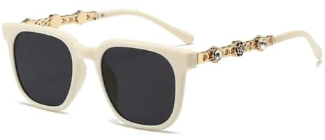 Trendiga Damsolglasögon UV400 Retro Glasögon (C7Beige)
