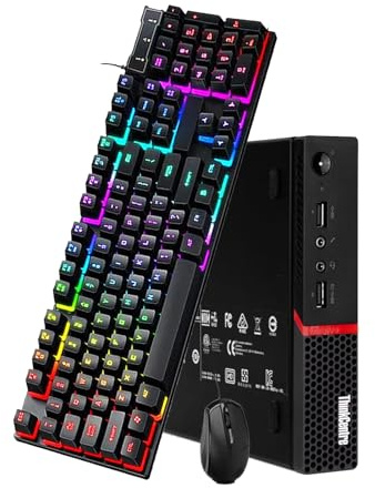 Lenovo ThinkCentre M715Q Tiny PC Desktop Computer Win11 Pro, AMD A12-9800E, 8GB RAM, 256GB SSD, Bluetooth, WiFi, DisplayPort, QWERTY Keyboard (Refurbished)