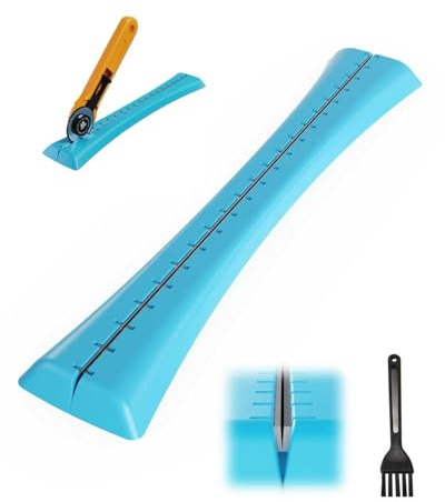 Linear Rotary Blade Sharpener, Rotary Cutter Sharpener for 45mm and 60mm Blades, Manual Rotary Sharpener Tool made of 2 Diamond-Coated Sharpening Stones for Blade Repair, with Clean brush