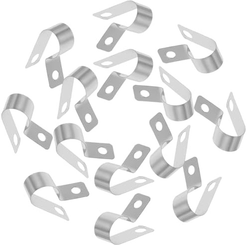 FUTUREORYY Abrazaderas para Vallas de Alambre Grueso de Acero Inoxidable 304, Paquete de 50 Clips de Fijación Resistentes para Cercas Agrícolas Jardín, Accesorios para Cercas