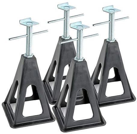Pro Plus Stützbock 4er Set Kunststoff höhenverstellbar 750 Kg Traglast/Stück 42 cm Höhe für Wohnwagen oder Anhänger