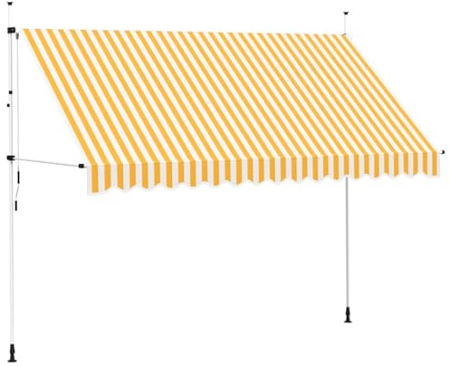 vidaXL Einziehbare Markise Handbetrieben 350 cm Orange/Weiß Gestreift
