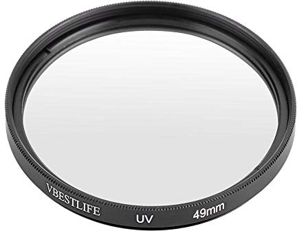 VBESTLIFE Filtro de Protección UV para Objetivo Lentes de Filtro UV Ultra Delgados de Alta Transmitancia para Cámaras DSLR(49mm)