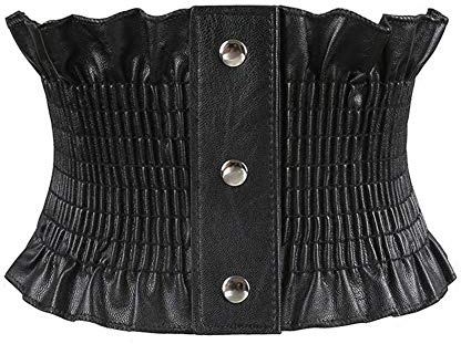 Oyccen Dames Large Ceinture Corset élastique pour Femmes Bande de Taille pour Robes,Noir,Taille unique