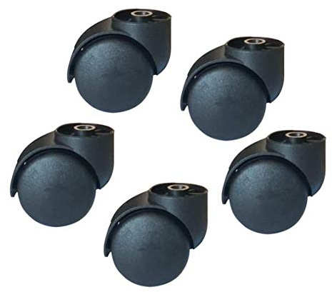 50mm Furniture Caster Replacement Castors Swivel Chair Wheel Hole Diameter 8mm Rodless Mute Office Chair Caster 360 Degree Swivel Casters for Home Furniture Office 5pcs (Color : Black)