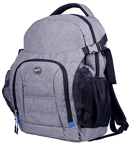 QHP Reitrucksack | 20 Liter Inhalt | Praktischer Rucksack | Bequemes Tragen | Vielseitig einsetzbar | Große Reißverschlusstasche | inkl. Netztaschen | Grau