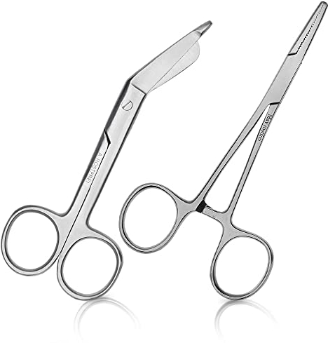 May Set aus 1x Mehrzweckschere 11,5 cm aus Edelstahl + 1x Klemme mit geradem Ende 13 cm aus Edelstahl