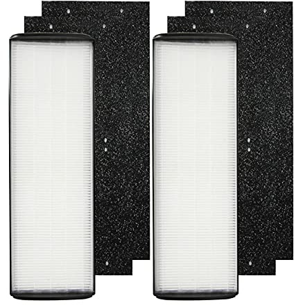 PUREBURG 1183800 Replacement Filter Set Compatible with Whirlpool WPT80 (P/B) Whispure Large Tower Air Purifier,2-Pack H13 HEPA Activated Carbon 3-Stage Filtration