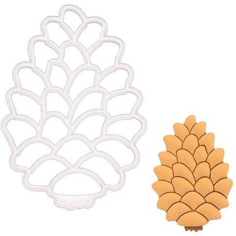 BAKERLOGY Natural Pine Cone Cookie Cutter - Detailed Biscuit Cutter Design for Baking and Crafts, Ideal on Fondant, Dough, Clay