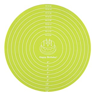 Silicone Baking Mat Cake Mat Silicone Cake Mat Silicones Baking Mat with Measurements for CakeTurntable Stand Non-Stick Heat Resistant Pastry Baking Sheet -Green