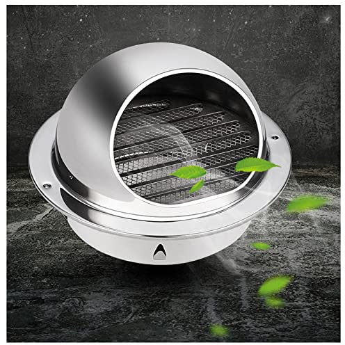 ZXCVBNAS Hotte en Acier Inoxydable 304, Ventilation Murale Extérieure Et Housse De Pluie, Orifice D'évacuation De La Hotte De Cuisine, Couvercle Sphérique,Facile À Installer,250mm/9.84in