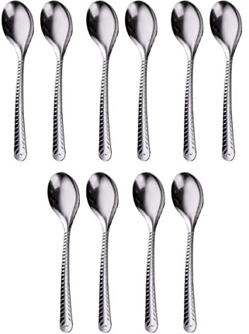 KICHOUSE 20pcs Stainless Steel Phoenix Tail Soup Ladle Large Serving Spoons for Buffet Slotted Soup Spoons Long Handle Kitchen Flatware for Party Dessert