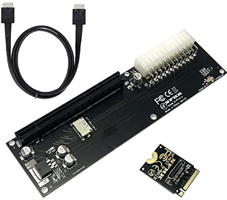 xiwai Oculink SFF-8611 PCI-E 3.0 - Cable de datos de tarjeta PCI Express M.2 M-Key a SFF-8612 adaptador para tarjeta gráfica externa GPD Win Max2 y SSD