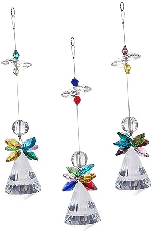 Garneck 3st Kristall-anhänger Glas-Engel-Ornamente Mini-Engel Aus Glas Weihnachtsengel Ornamente Mini Engel Aus Religiöse Weihnachtsschmuck Christbaumpuppenschmuck Baby Modellieren