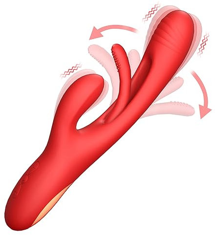 ZWFUN G Punkt Vibration für Frauen Sexspielzeug mit Zungenlecken 7*7*7 Modi Analvibratoren Erotik Vibratorensets massager toys damen klitoris stimulator für sie Sex Spielzeug für die Frau Paare（Rot)