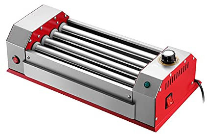 Hot Dog Roller Machine - Parrilla de acero inoxidable con rodillos de calor de 600 W para desayuno de cocina - Perfecto para salchichas de perrito caliente