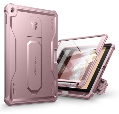 Dexnor for ipad 9.7 inch(2017-2018) Case, [Built in Screen Protector and Kickstand] Heavy Duty Military Grade Protection Shockproof Protective Cover for ipad 9.7 inch(2017-2018) - Pink
