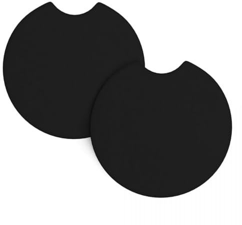 EXYLANOR Untersetzer für Getränkehalter, personalisierbar mit Foto-Logo, rutschfest, 7 cm, Schwarz, 2 Stück