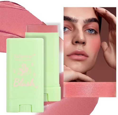 KARLOR Colorete cremoso, crema de rubor, color crema, rubor, crema de colorete, crema de rubor, color crema de rubor, palo de rubor natural, color rojo mejilla, mate, resistente al agua, de larga