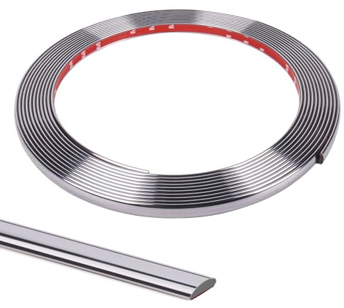 Flexible Wall Molding Trim Self Adhesive Mirror Tape Border 0.4 * 0.1in Peel and Stick Trim for Wall Tile Edges Kitchen Backsplash Floor Mirrior Frame Decor(9.8 Ft)