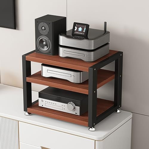 audio rack hifi regal 2/3/4 Etagen, robuste Aufbewahrung für Unterhaltungs-Stereokomponenten – Audio-Tower-Rack mit rutschfesten Füßen – Plattenspieler-Konsole für Büro, Heim-Desktop – einfach zu inst