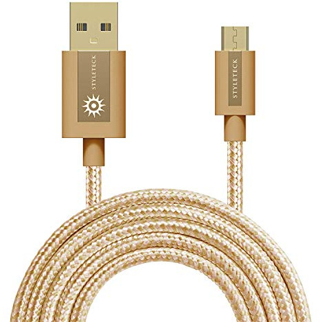 STYLETECK USB to Micro USB Cable 1M, Android Micro USB Charger Cable Fast Charging Nylon Braided Lead for Samsung Galaxy S7 Edge S6 S5 J7 J6 J5 J3 Note 5 A6 A10, Huawei Y7 Y6, Kindle, Xbox, PS4