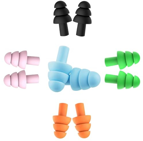 VATI Ear Plugs for Sleep,5PCS Silicone Noise Cancelling Earplugs for Travel | ultra-soft silicone earplugs, 32dB noise-cancelling earplugs, ideal for light sleepers, snoring cancelling earplugs