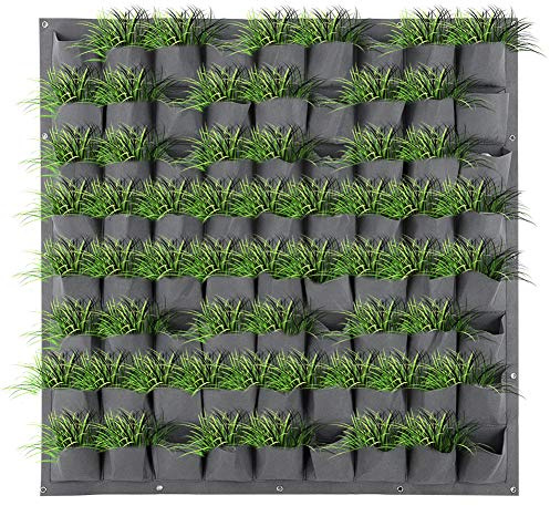 Zoeyilan Fioriera da giardino verticale a parete con 72 tasche, fioriera per finestra, borse per coltivazione di piante sospese montate a parete verticale, fioriera verticale sospesa a