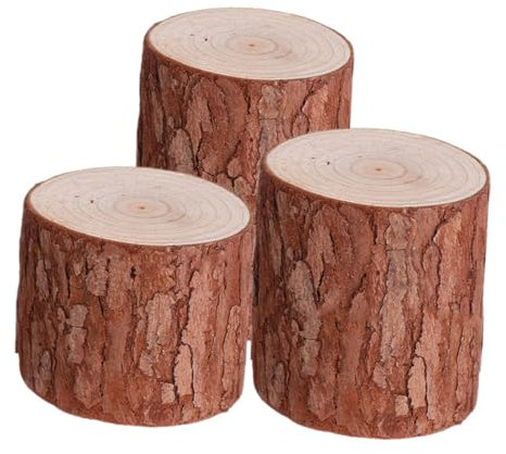 Amosfun 3St Dekorative Holzpfähle Baumstumpf Baumstümpfe Stumpf Kerzenhalter kreativer kerzenhalter Feiertagsdekoration Kerzenständer Ausstellungsstand Holzstumpf Chinesische Tanne Brown