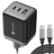 NOVOO 100W USB C Ladegerät GaN Ⅲ 3-Port USB C Netzteil Schnellladegerät PD MacBook Charger mit Ladekabel Kompaktes Reisen kompatibel MacBook Pro/Air,Galaxy S24 Ultra, iPhone 16/Pro und Mehr