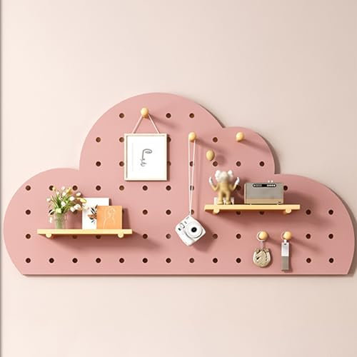Stecktafel, Lochwand Haken, Peg Board, Lochplatte, Lochplatte Holz, Stecktafel Wand Organizer, Vielseitige Stecktafel-Anzeige, zur Verwendung in Küche, Garage, Büro(Pink,80x40cm/32x16in)