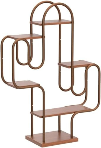 Supporto per piante Libreria ad Angolo Cactus, Supporto for Piante Multiuso a 6 Livelli, Mensola ad Angolo in Metallo Resistente, Espositore Alto Creativo, Rustico Portapiante per interni ed esterni