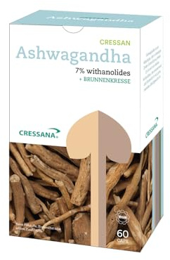 Cressana Ashwagandha - 60 Kapseln - Bio-Ashwagandha-Wurzelextrakt - Stressabbau, Energie- und Stimmungsunterstützung, Natürliches Adaptogen, Vegan & Chemikalienfrei