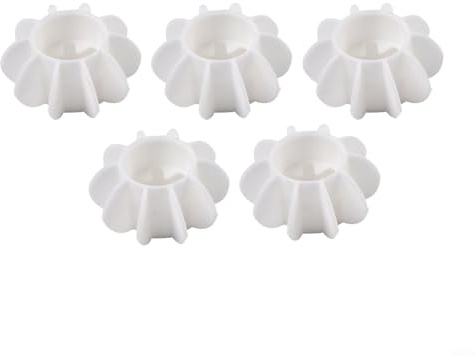 Honseadek 5 x Silikon-Wäschebälle für Waschmaschine, Trocknerbälle, Gummi, für schnelleres Trocknen und Reduzierung von Falten (weiß)