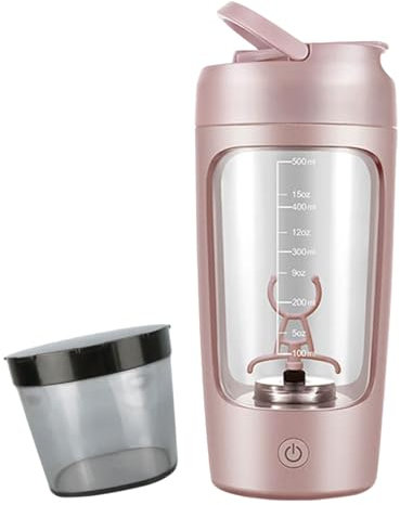 Fitooles Coctelera eléctrica con compartimento para polvo, 650 ml, batido de proteínas, mezclador de proteínas recargable para proteínas