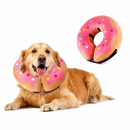 Shyllin Aufblasbare Halskrause Hund & Halskrause Katze, Halskrause Hund mit Verstellbarem Klettverschluss, Hunde Halskrause, geeignet für Operationen oder Wundheilung, Anti-Lecken
