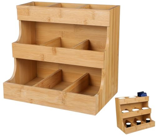 Alipis Soporte Estante Madera para Bolsitas, de Té Café, Azúcar