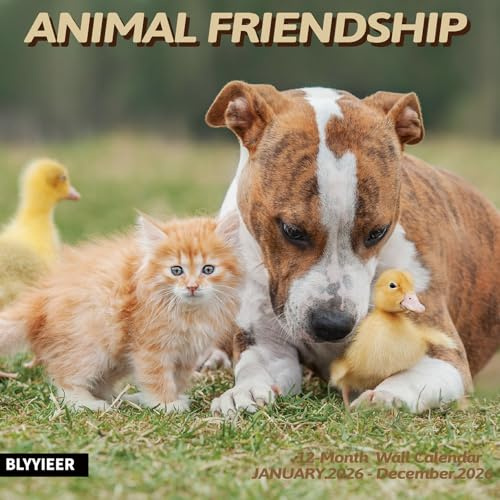 2026 Wall Calendar,Calendar 2026,Animal friendship Monthly Wall Calendar, 12 x 24 Open,Family Planner Calendar, Home & Office Organizer,Hangable