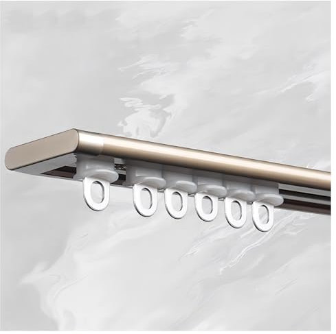 60mm Ultra dünne Schienen für Sichtvorhang, Deckenmontage, Alu, Schiebe-, Silent-Vorhang, Deckenmontage, Weiß/Champagner (weiß 160cm)