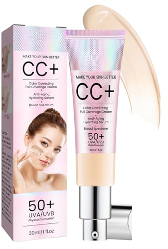 CC Cream Cream Foundation Natural Concealer-Tinted Sunscreen SPF 50- Moisturized Skin Foundations (Light)-Tinted Moisturiser​for Face SPF 50​ Protection-All Skin Types