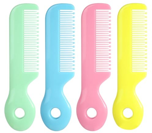 Healeved 4pcs Hair Comb Set for Newborns and Fine Teeth, Safe Non-toxic Material Hairbrush for Cradle Cap Care, Suitable for Boys and Hair Styling