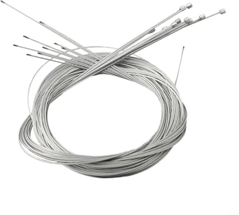Hosrivae Lot de 10 câbles intérieurs de dérailleur en acier inoxydable pour vélos de route, VTT et vélos de ville, longueur de 2,1 m, câble de changement de vitesse zingué