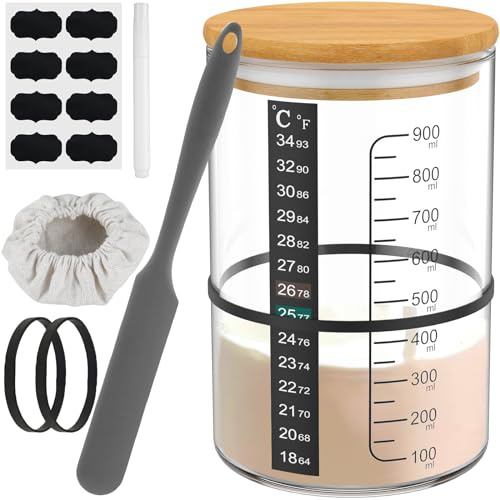 Eyoulife Sauerteig Starter Set 9er 900ML Fermentationsglas Sauerteig
