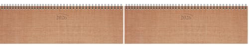 BRUNNEN Querterminbuch Mod. 771 '26 | 326×102 mm, Karton, kupferfarben (Packung mit 2)
