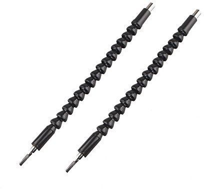 HALJIA 2pcs Flexible Shaft 300mm (12) Screwdriver Power Bit Drill Extension 1/4 Hex Shank