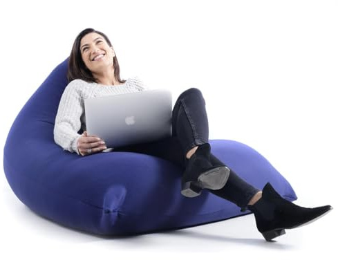 LIVEDECO - Jättepuff marinblå stretch BiG52