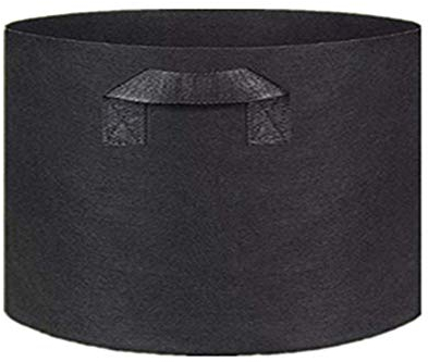 Lot de 5 Sacs de Plantation avec anses en Tissu Non-tissé Noir/Gris 80x60cm 300L Noir