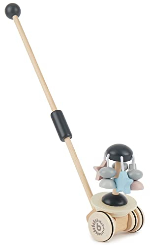 Bieco Lauflernspielzeug Stern - Kinder Schiebespielzeug ab 1 Jahr - Holzspielzeug zum Schieben - Rutschfahrzeug Holz - Baby Schiebespielzeug Laufspielzeug ab 1 Jahr Schiebestab Kinder Schiebefigur