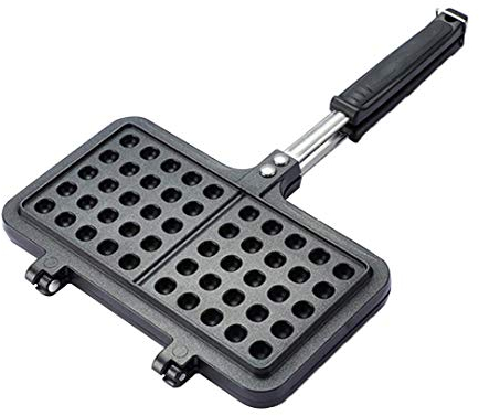 GQF Piastra per Waffle Superiore in ghisa-Alluminio pressofuso Doppia, Padella Antiaderente Interna, Maniglia in bachelite e Serratura della Porta Chiusa